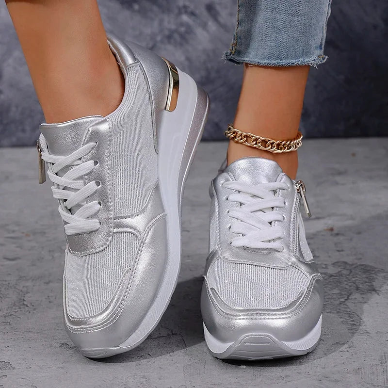 GEORGINA™ | METALLIC SIDE-ZIP COMFORT SNEAKERS