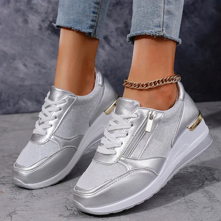 GEORGINA™ | METALLIC SIDE-ZIP COMFORT SNEAKERS