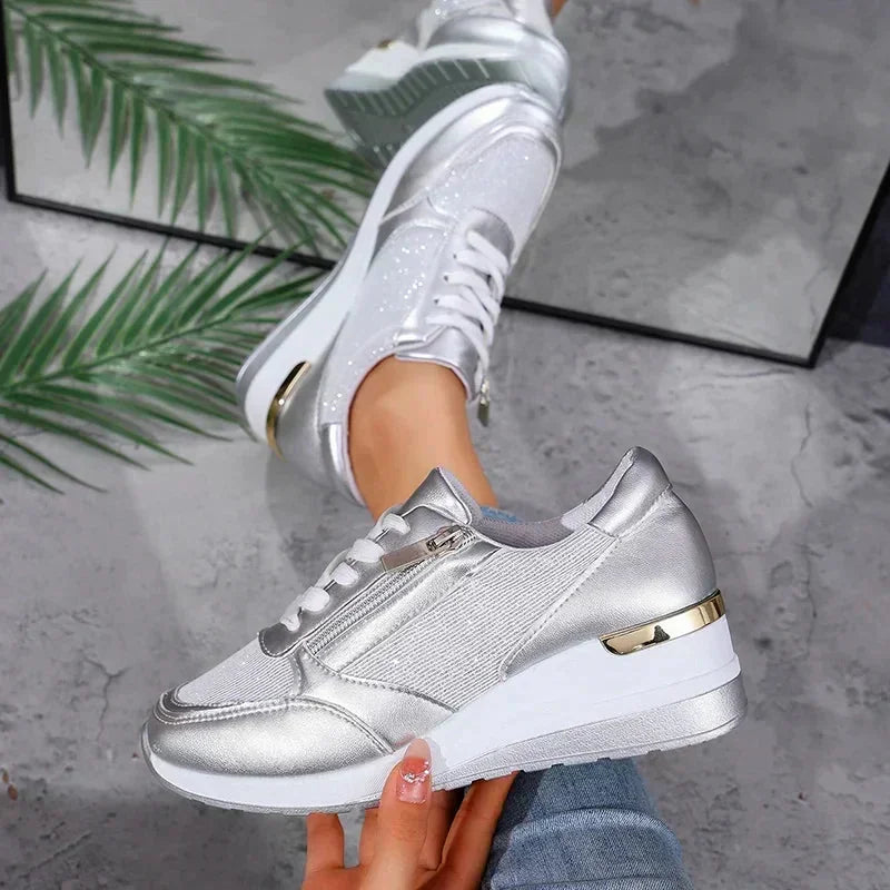 GEORGINA™ | METALLIC SIDE-ZIP COMFORT SNEAKERS