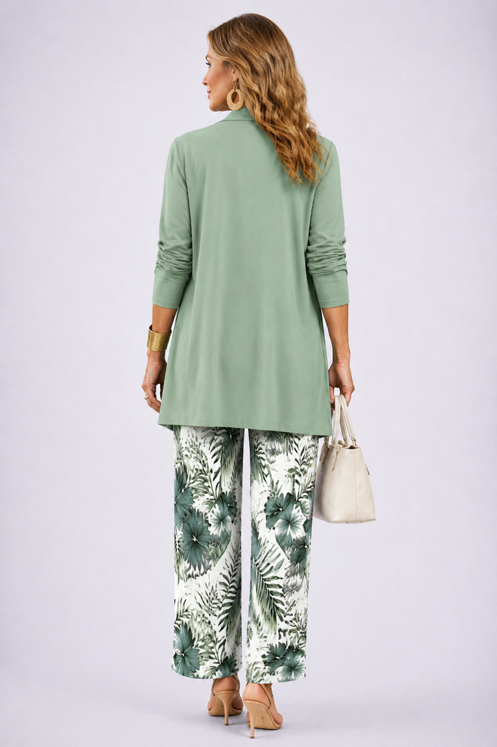 MAELLE | Elegant 3-Piece Set with Longline Cardigan
