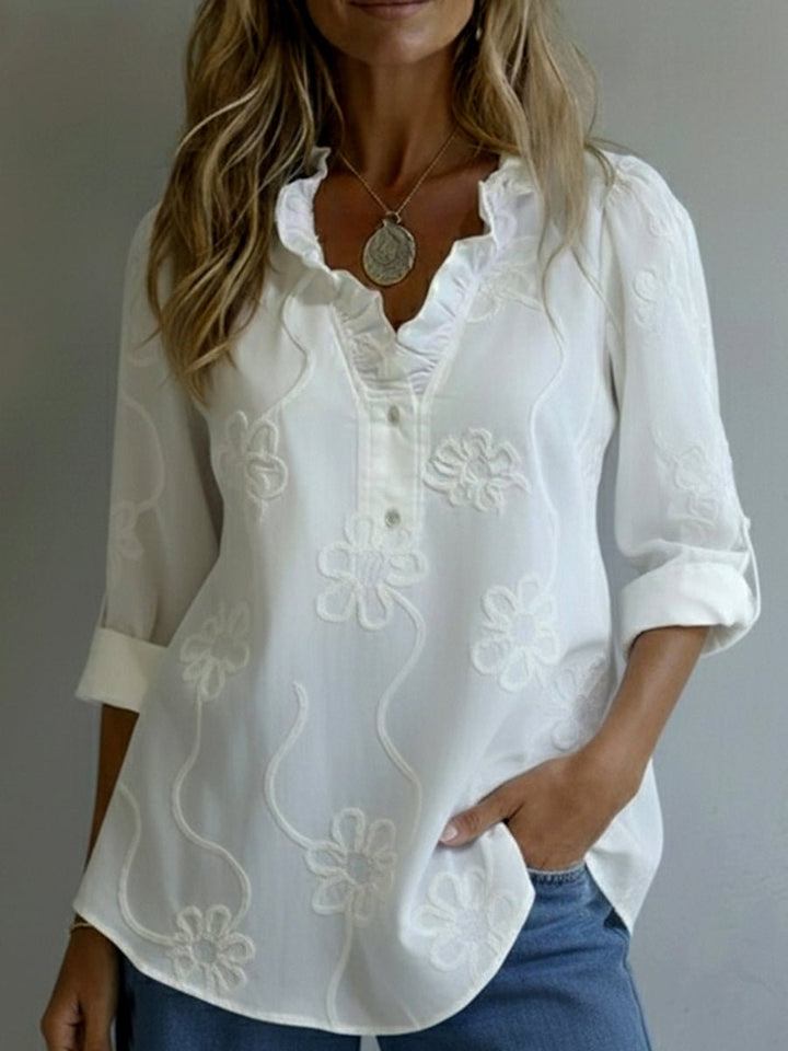 AMELIE™ | EMBROIDERED COTTON BLOUSE