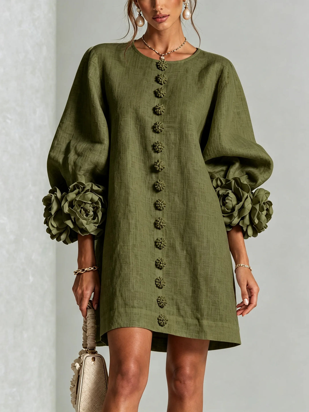 IVY | Mini Dress with Statement Flower Cuffs