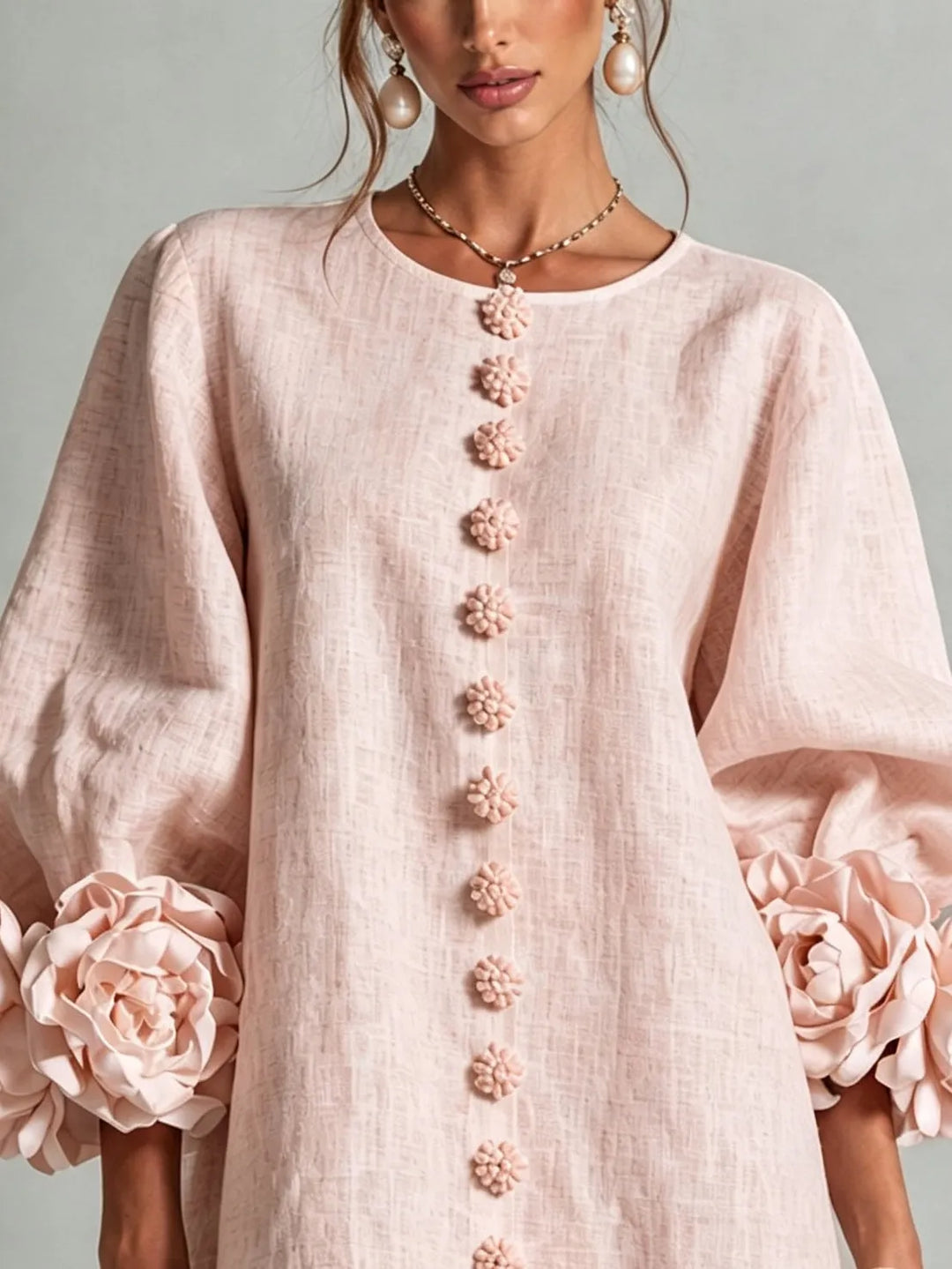 IVY | Mini Dress with Statement Flower Cuffs