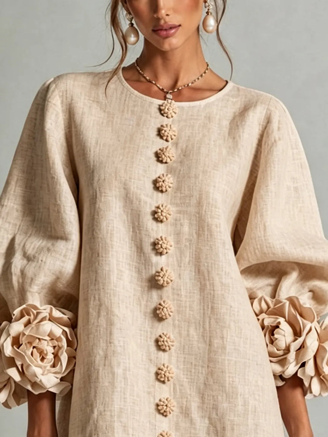 IVY | Mini Dress with Statement Flower Cuffs