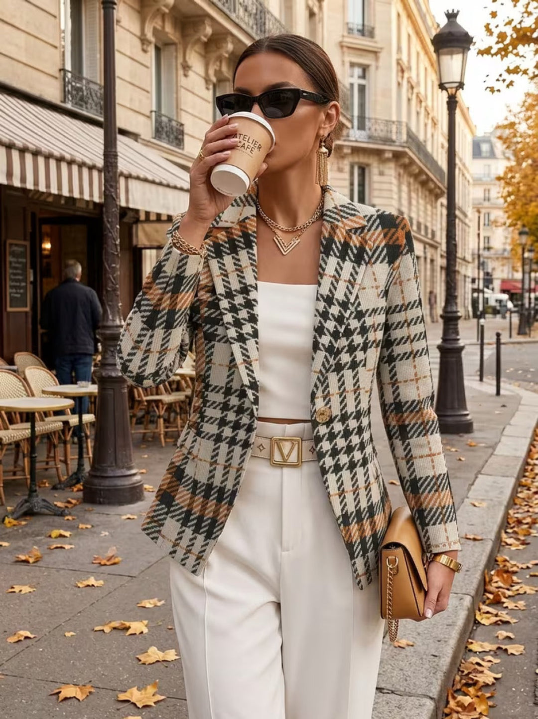 KALLITHEA™ | ELEGANT HOUNDSTOOTH TAILORED BLAZER