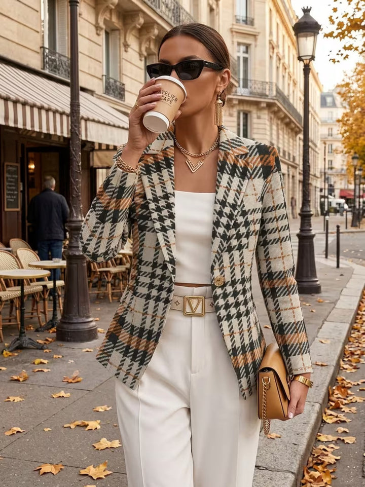 KALLITHEA™ | ELEGANT HOUNDSTOOTH TAILORED BLAZER
