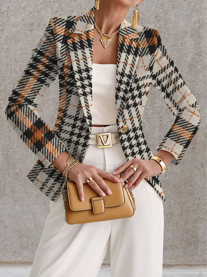 KALLITHEA™ | ELEGANT HOUNDSTOOTH TAILORED BLAZER