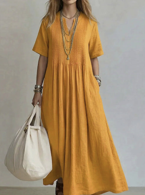 CLAIRE™ | PLEATED MAXI DRESS