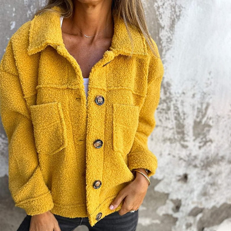 OTTILIE™ SOFT FAUX FUR BUTTON JACKET