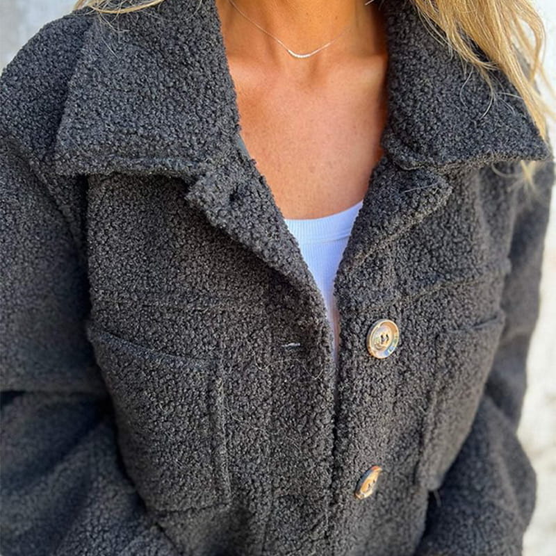 OTTILIE™ SOFT FAUX FUR BUTTON JACKET