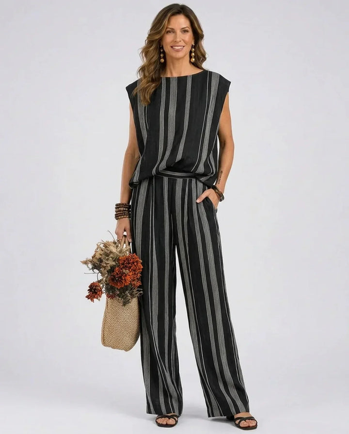 MIREYA | Elegant Two-Piece Striped Set