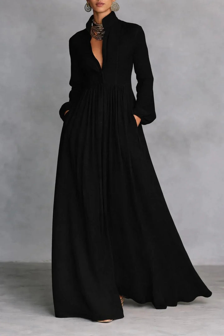 GRACE | Flowing Button-Front Maxi Dress with Relaxed Fit