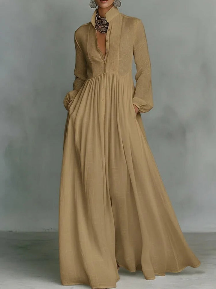 GRACE | Flowing Button-Front Maxi Dress with Relaxed Fit
