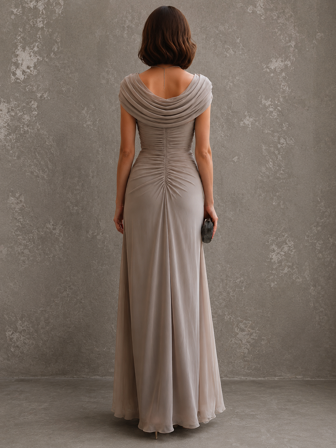 LUCIENNE™ | DRAPED COWL-NECK MAXI DRESS