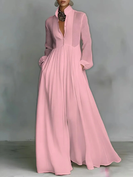 GRACE | Flowing Button-Front Maxi Dress with Relaxed Fit