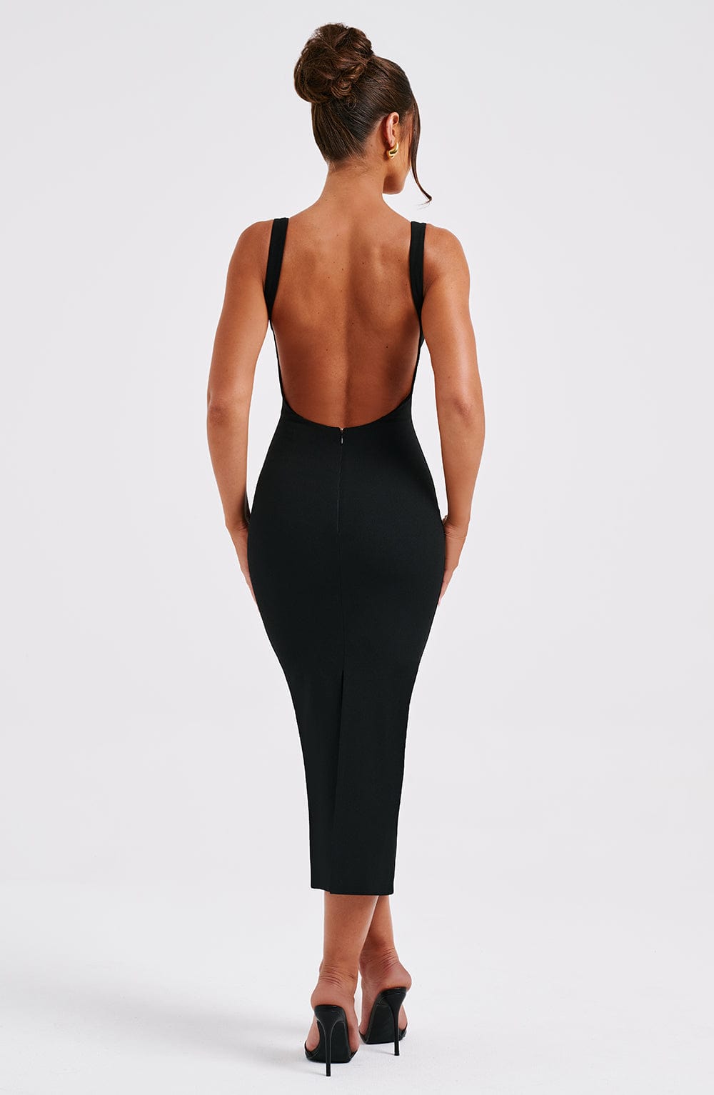 LUCINDA | Midnight Black Midi Dress