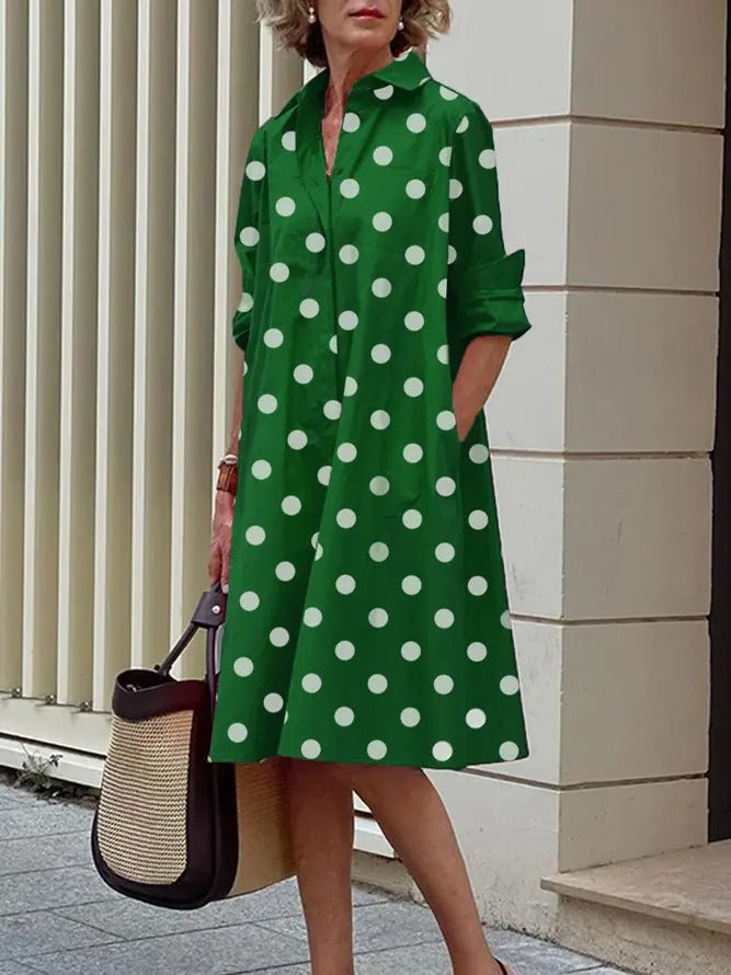 IRINI | BUTTON-FRONT A-LINE SHIRT DRESS