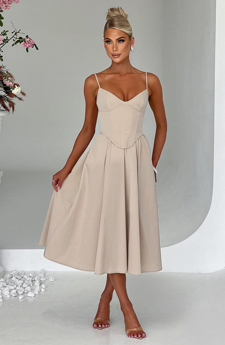MARIETTA | Elegant Midi Dress with Sculpted Silhouette