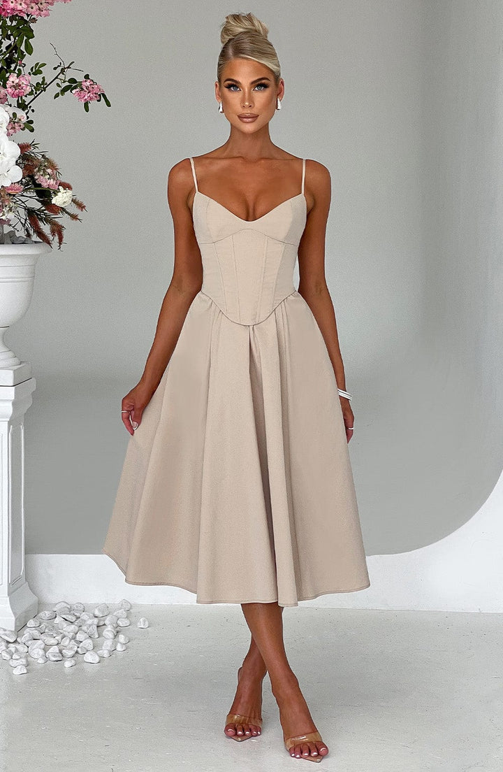 MARIETTA | Elegant Midi Dress with Sculpted Silhouette