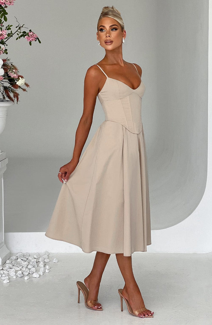 MARIETTA | Elegant Midi Dress with Sculpted Silhouette