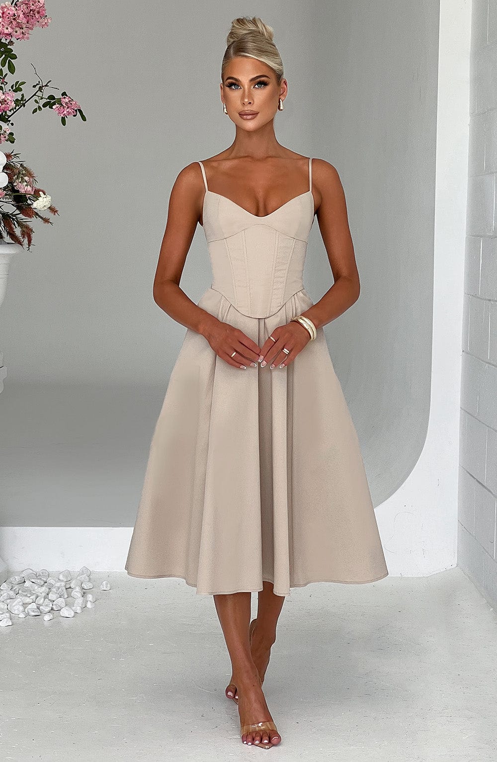 MARIETTA | Elegant Midi Dress with Sculpted Silhouette