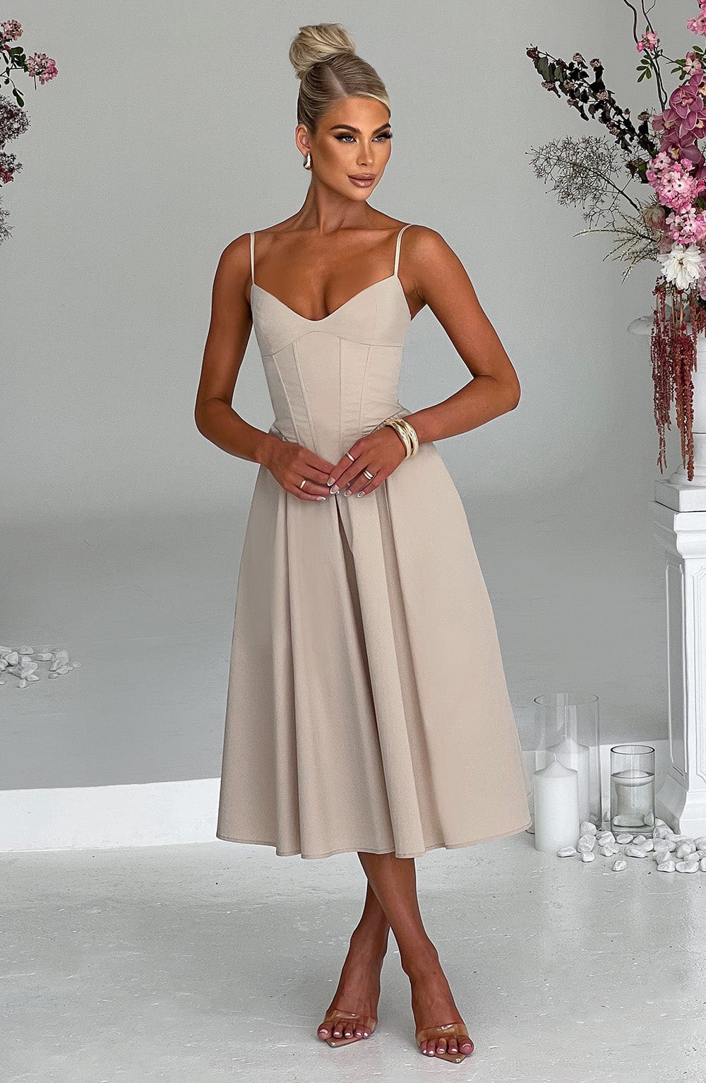 MARIETTA | Elegant Midi Dress with Sculpted Silhouette