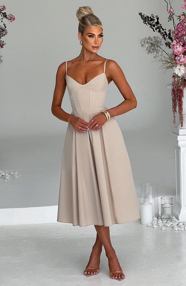 MARIETTA | Elegant Midi Dress with Sculpted Silhouette