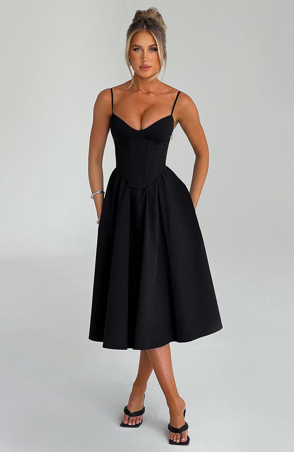 MARIETTA | Elegant Midi Dress with Sculpted Silhouette