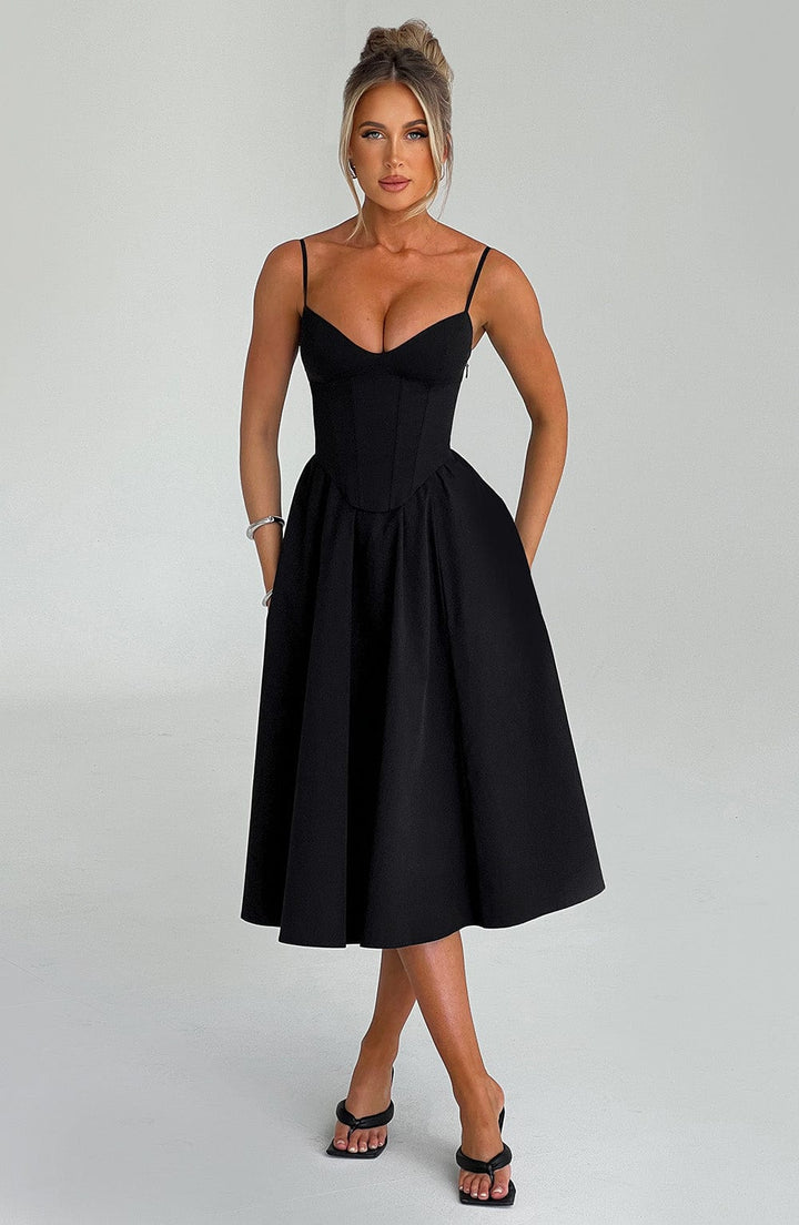 MARIETTA | Elegant Midi Dress with Sculpted Silhouette