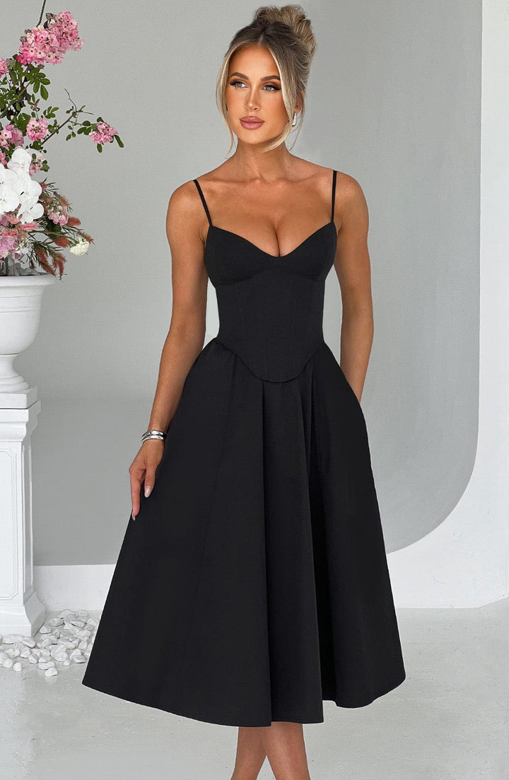 MARIETTA | Elegant Midi Dress with Sculpted Silhouette
