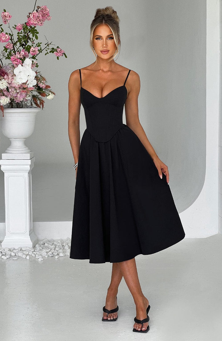 MARIETTA | Elegant Midi Dress with Sculpted Silhouette