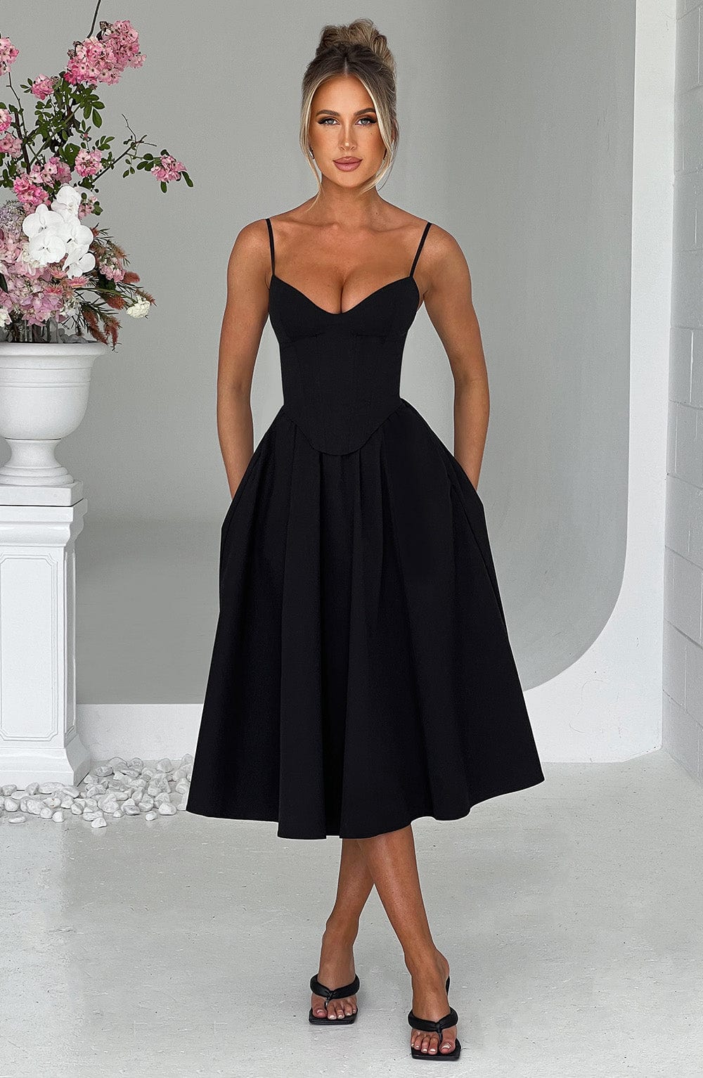MARIETTA | Elegant Midi Dress with Sculpted Silhouette