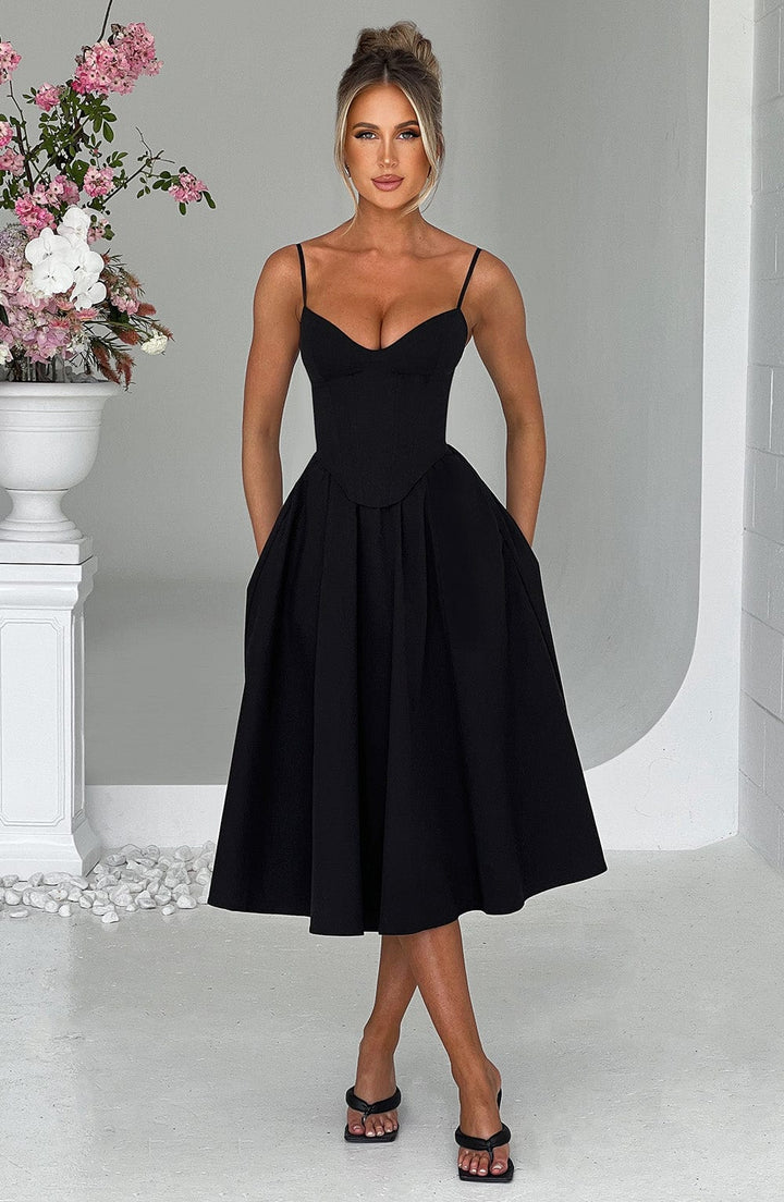 MARIETTA | Elegant Midi Dress with Sculpted Silhouette