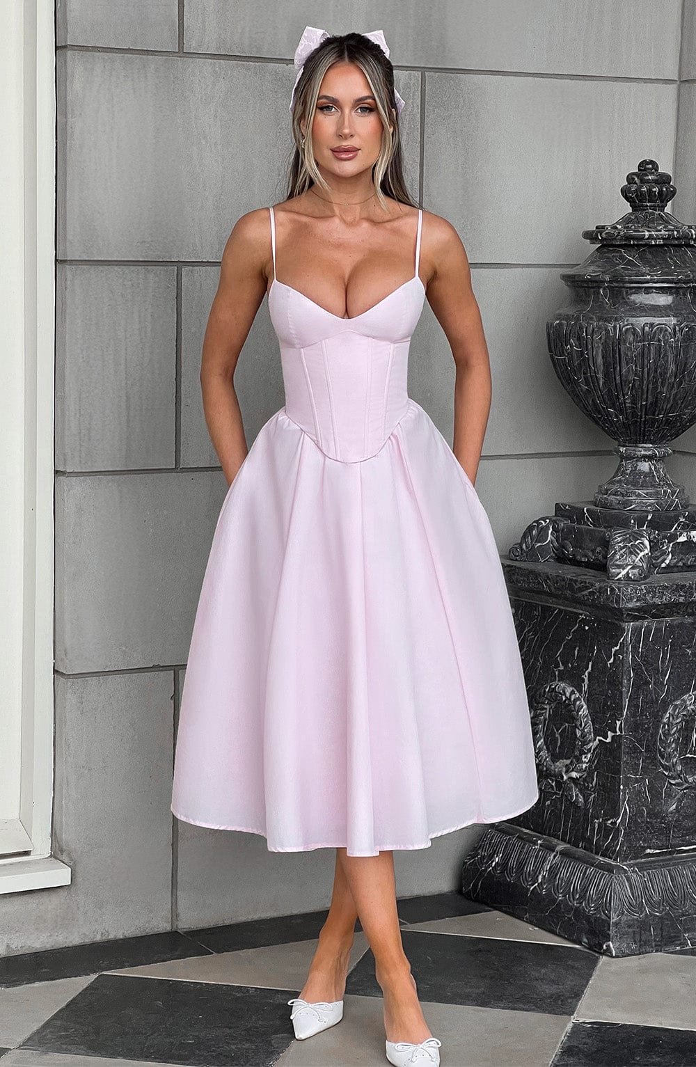 MARIETTA | Elegant Midi Dress with Sculpted Silhouette