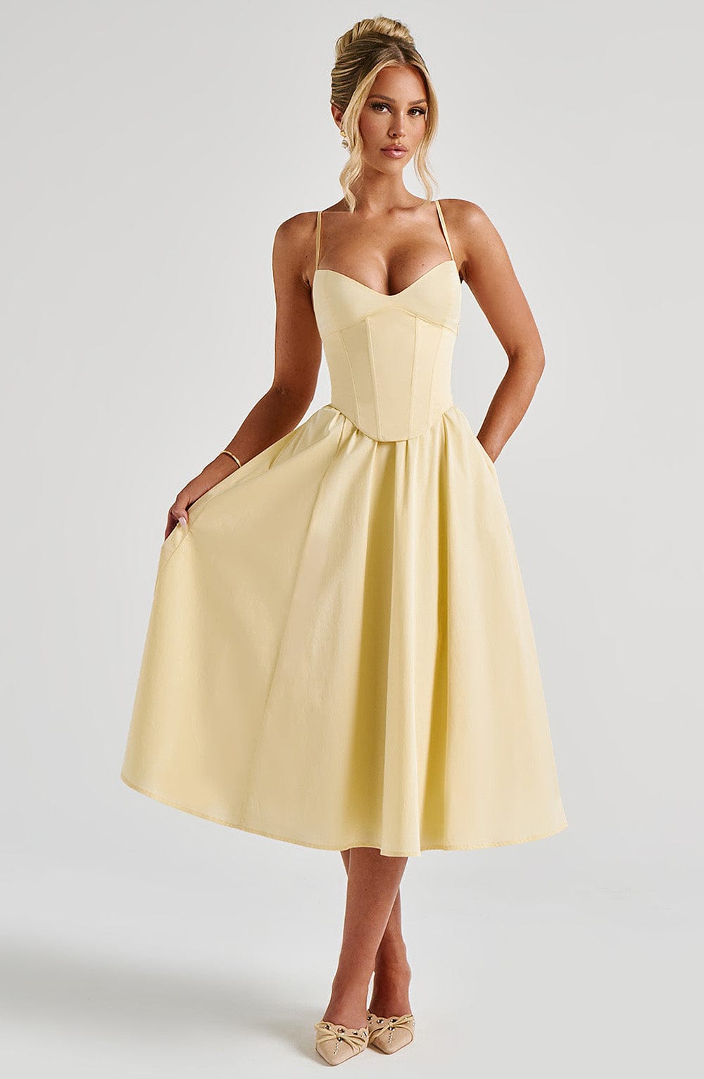 MARIETTA | Elegant Midi Dress with Sculpted Silhouette
