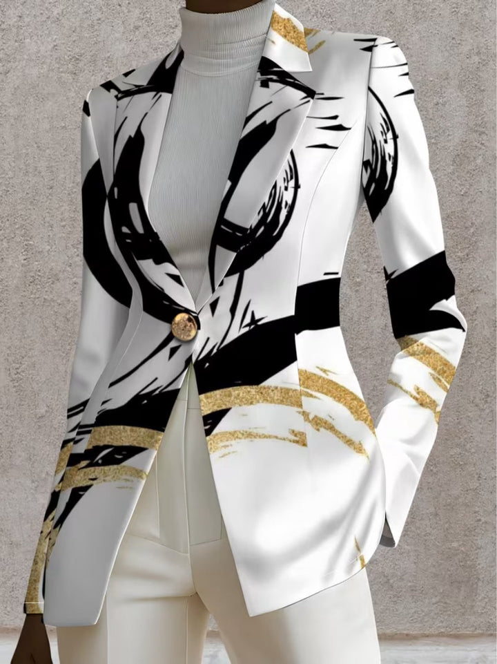 ELION™ | ABSTRACT BRUSHSTROKE STATEMENT BLAZER