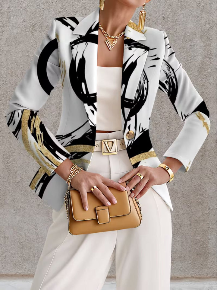 ELION™ | ABSTRACT BRUSHSTROKE STATEMENT BLAZER