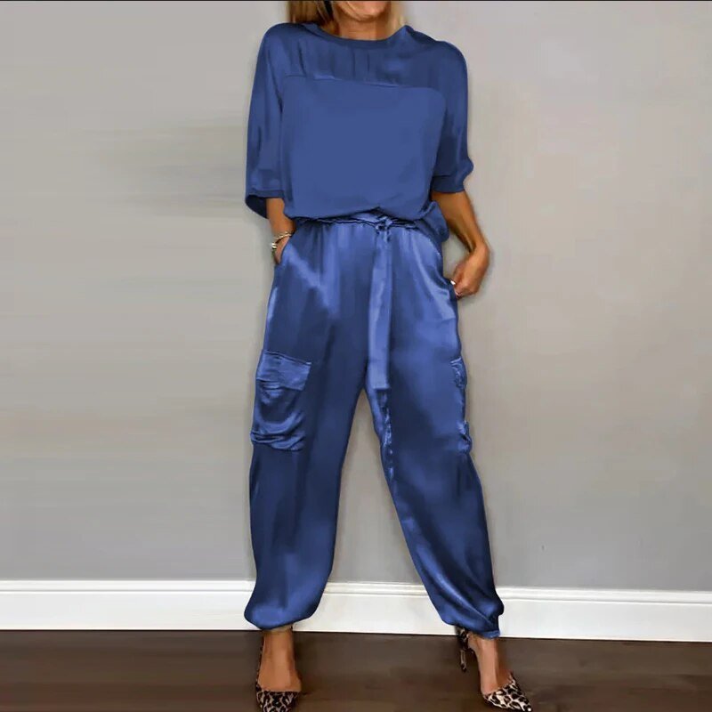 SOLENE™ | SATIN CARGO TWO-PIECE SET