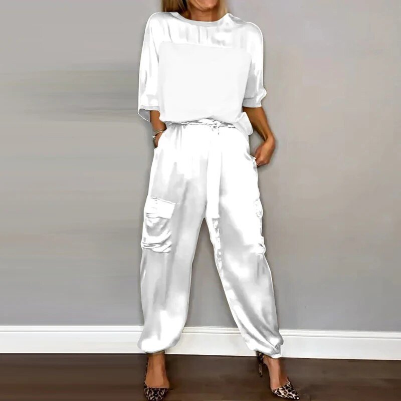 SOLENE™ | SATIN CARGO TWO-PIECE SET