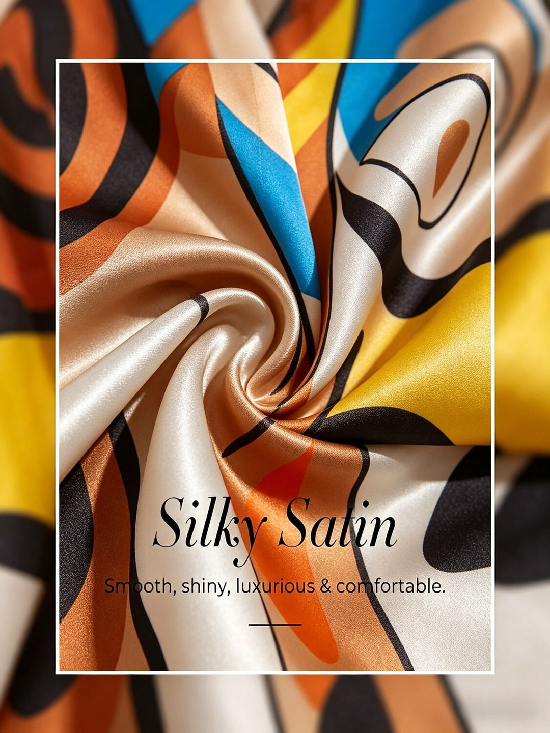 MARIELLA | Abstract Print Satin Maxi Dress