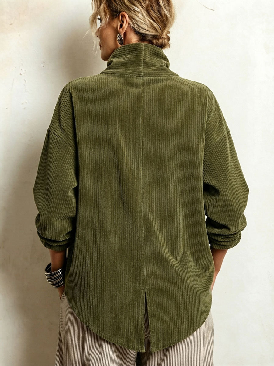 ODETTE™ | CORDUROY BUTTON SWEATER