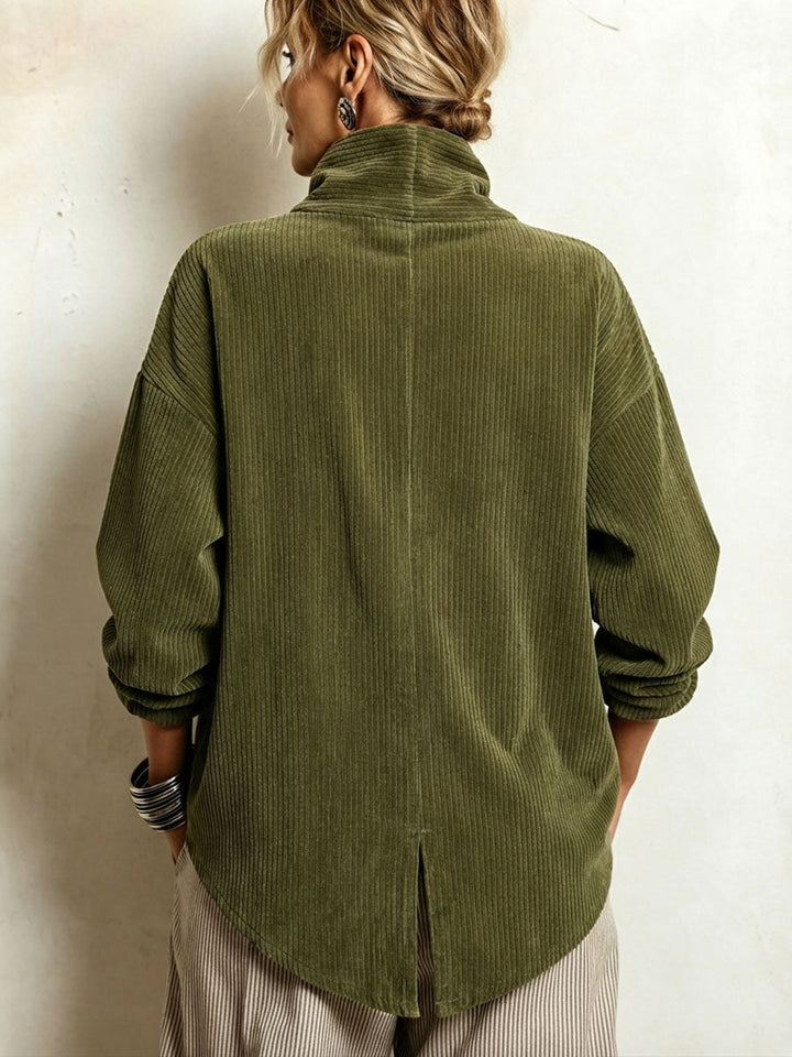 ODETTE™ | CORDUROY BUTTON SWEATER