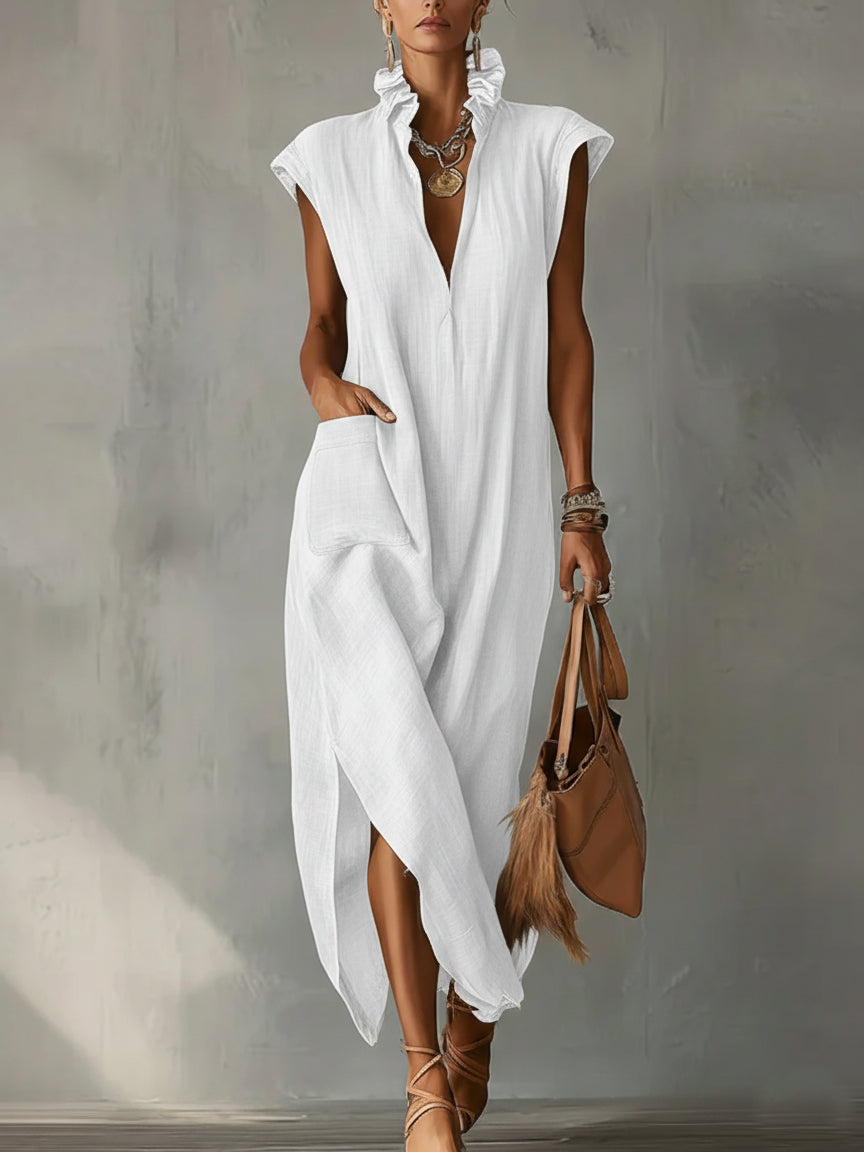ELARA | Ruffle Maxi Dress with Flowing Fit