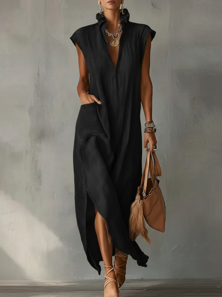 ELARA | Ruffle Maxi Dress with Flowing Fit