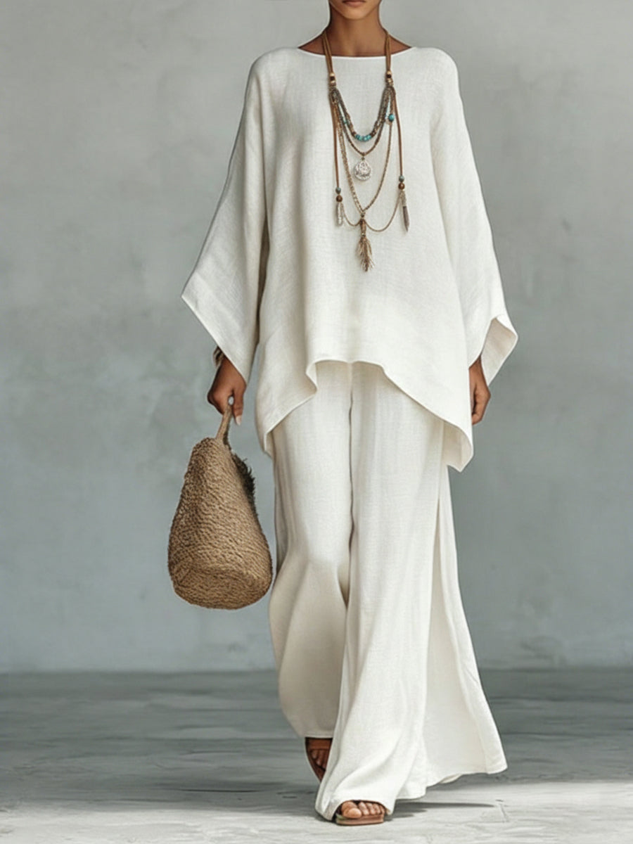 THEODORA | BOHO LINEN-BLEND TWO-PIECE SET