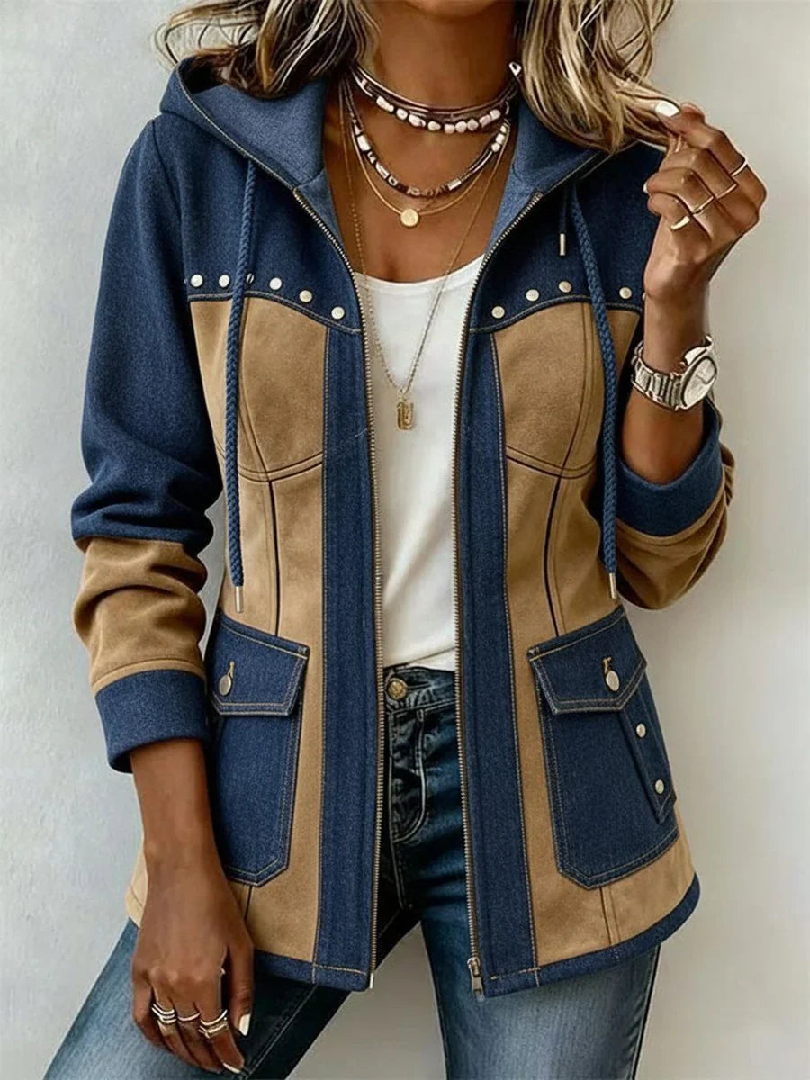 GENEVIEVE™ | TWO-TONE HOODED UTILITY JACKET