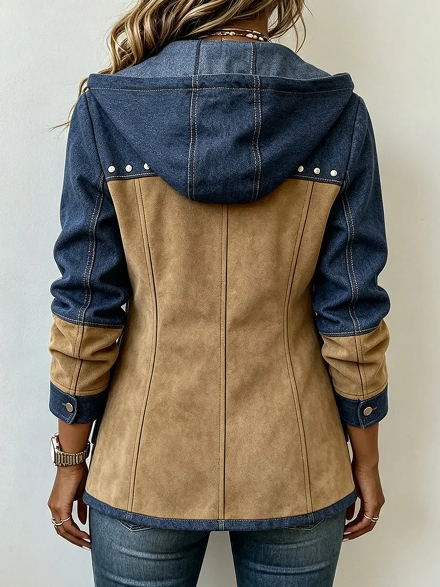 GENEVIEVE™ | TWO-TONE HOODED UTILITY JACKET